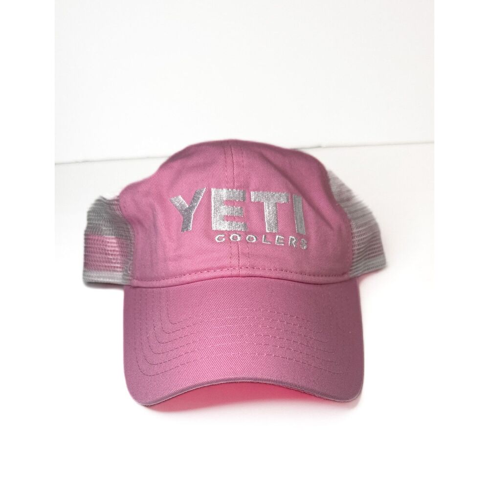 Yeti Trucker Hat Pink Adjustable Curved Bill New